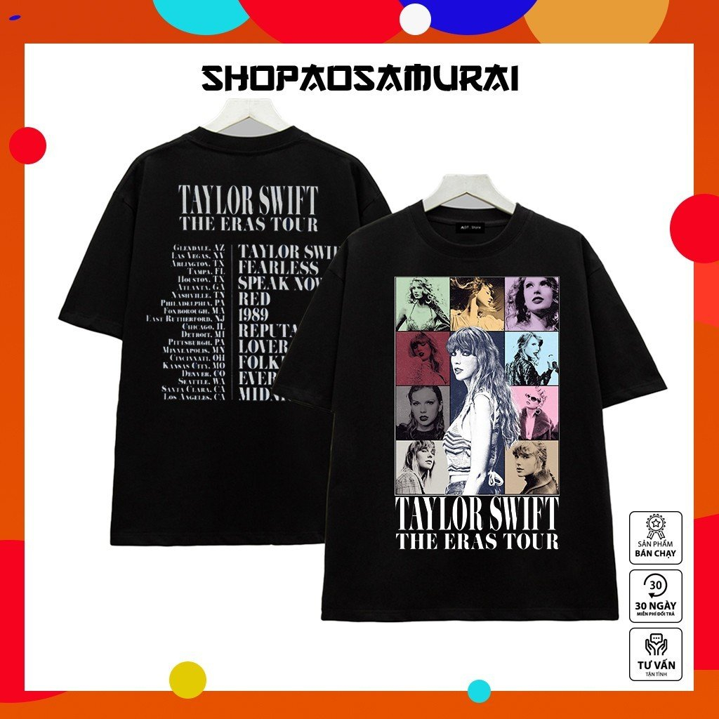 BST Mẫu Áo thun Taylor Swift - Mẫu áo thun Đen / Trắng chất vải thun co giãn 4 chiều mới
