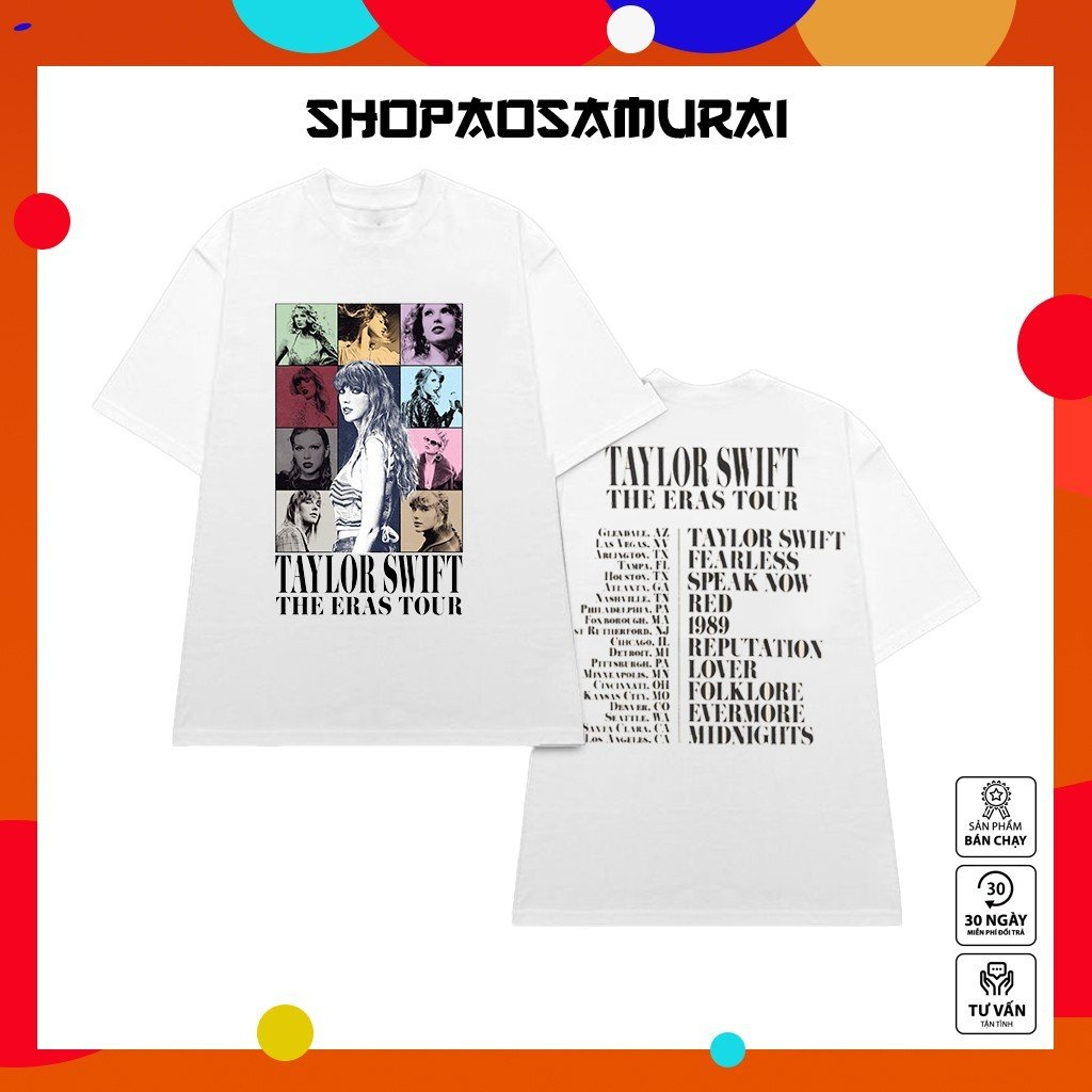 BST Mẫu Áo thun Taylor Swift - Mẫu áo thun Đen / Trắng chất vải thun co giãn 4 chiều mới