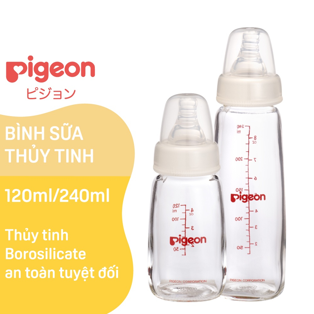 Bình Sữa Thủy Tinh Pigeon 120m và 240ml A21