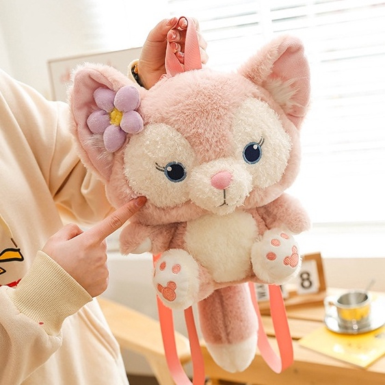 Balo gấu bông hình Cáo Hồng Linabell Disney siêu đáng yêu, túi đeo vai Cáo bông phong cách hoạt hình mềm mịn xinh xắn