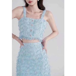 Vải dạ tweed tua rua nơ