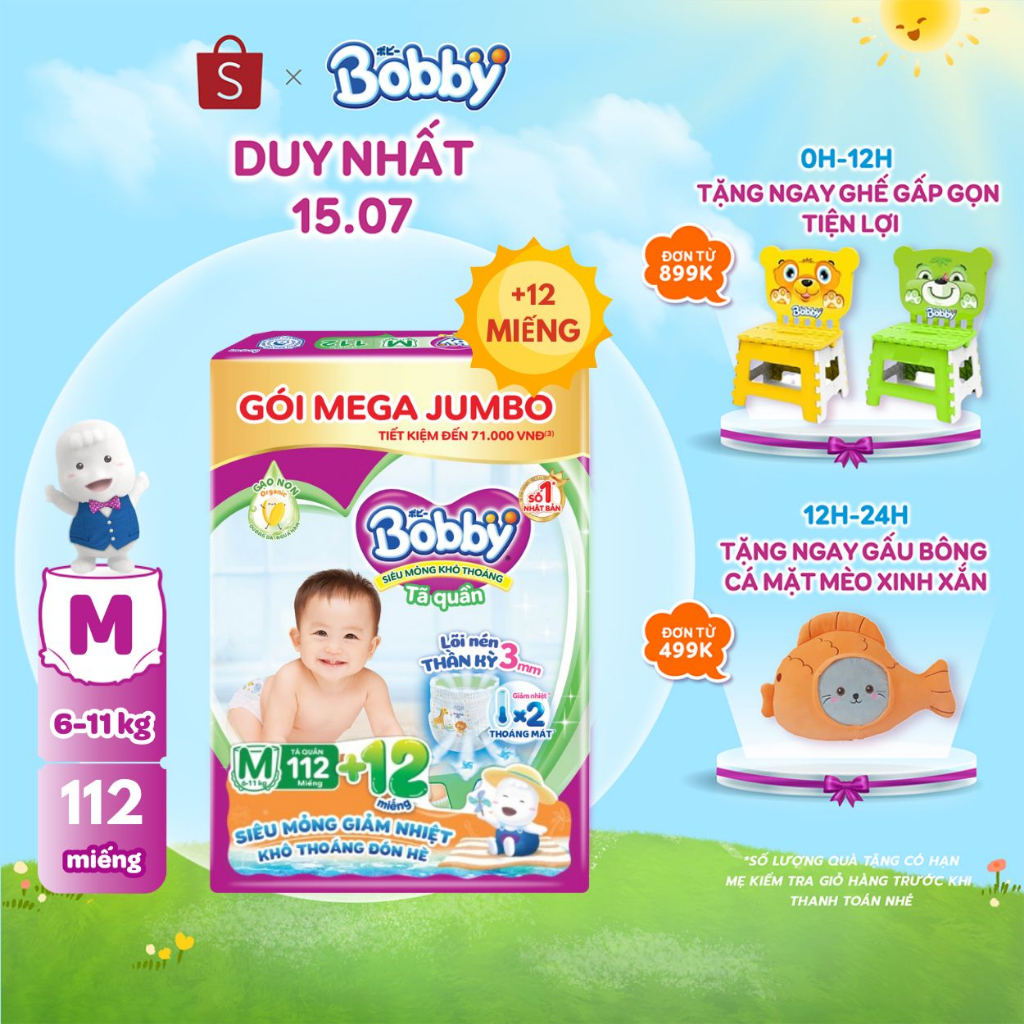 TÃ QUẦN BOBBY MEGA JUMBO M112 +12 MIẾNG
