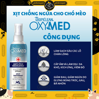 Xịt chống ngứa oxymed anti itch cho chó mèo