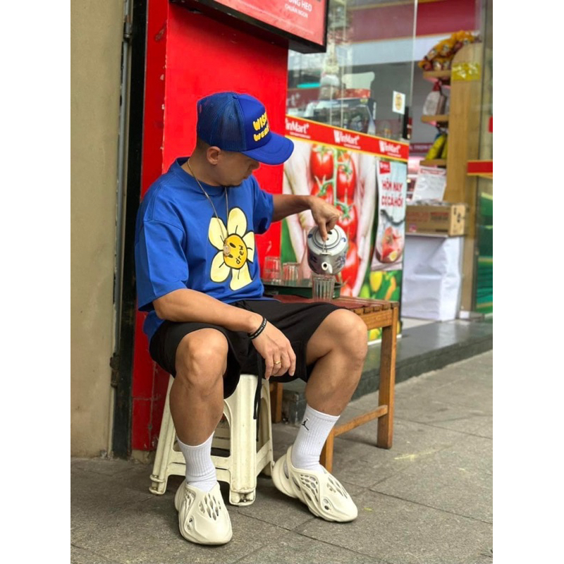 Áo thun Hoa Cúc Xanh Coban hàng cao cấp loại 1 full bao bì tag & mác