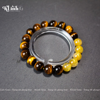 Vòng tay 𝐓𝐡𝐚̣𝐜𝐡 𝐚𝐧𝐡 𝐦𝐚̆́𝐭 𝐡𝐨̂̉ 𝐧𝐚̂𝐮 mix TA tóc vàng 10mm