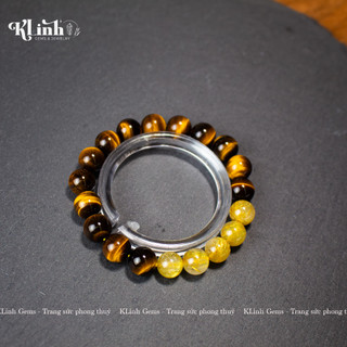 Vòng tay 𝐓𝐡𝐚̣𝐜𝐡 𝐚𝐧𝐡 𝐦𝐚̆́𝐭 𝐡𝐨̂̉ 𝐧𝐚̂𝐮 mix ta tóc vàng 10mm