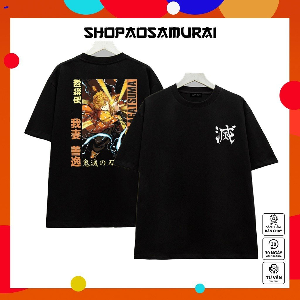 Mẫu Áo thun Anime  - Mẫu Hình  Kimetsu No Yaiba Đen, chất vải thun co giãn 4 chiều mới