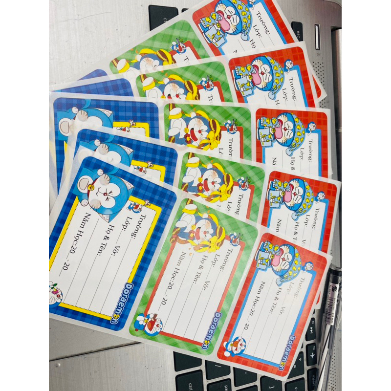 Set 15 nhãn vở bóc dán loại to My school