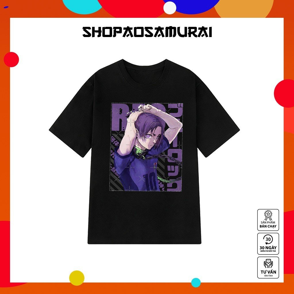 Mẫu Áo thun BLue Lock - Mẫu áo thun Đen in hình Anime, chất vải thun co giãn 4 chiều mới