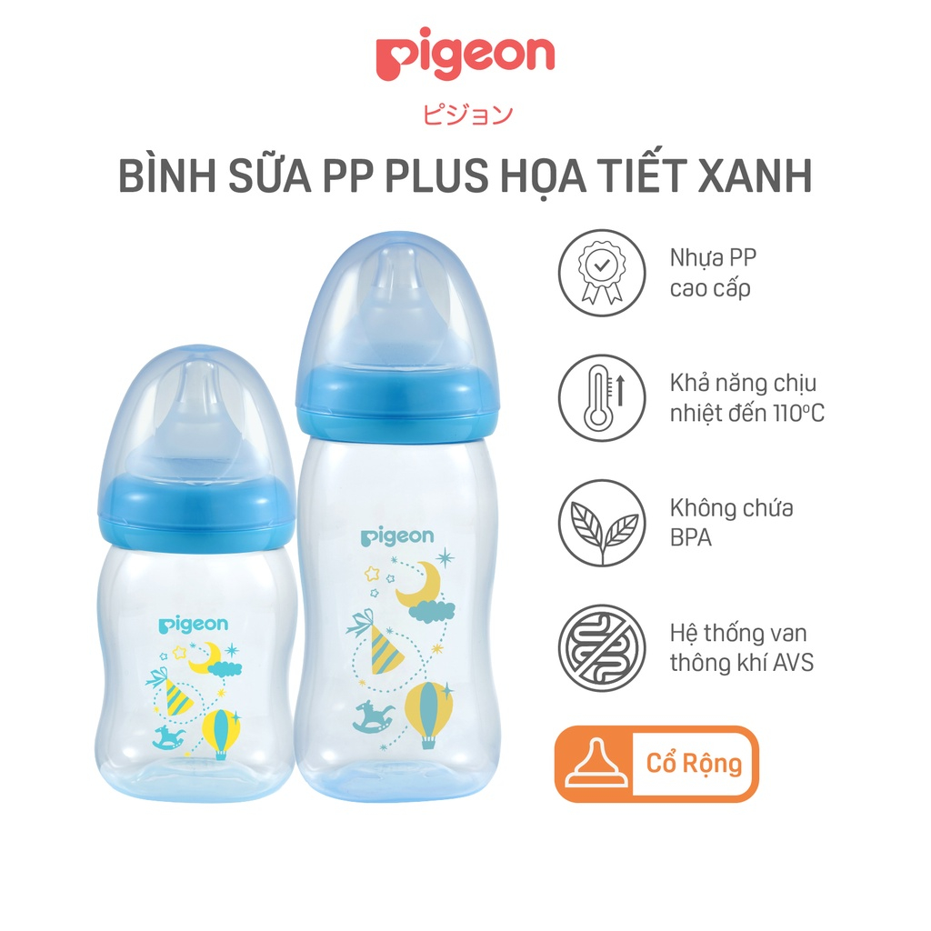 Bình sữa PP cao cấp màu xanh, hồng   240ml A3