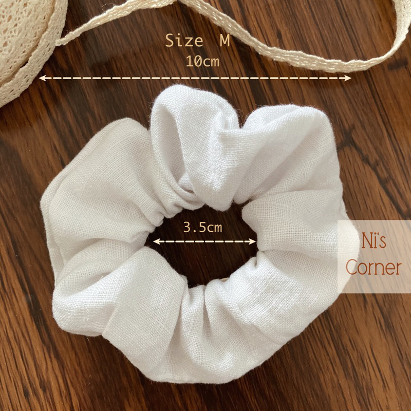 Scrunchie cột tóc vải Cotton Mềm Hoạ tiết Caro Vintage