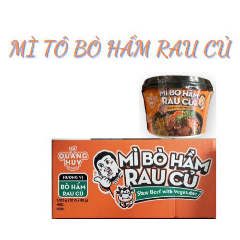 Mì ăn liền - bò hầm rau củ, tôm chua cay 88gr