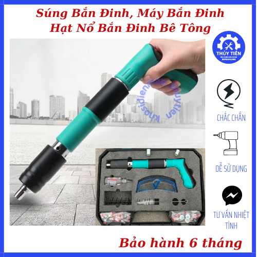 Súng Bắn Đinh, Máy Bắn Đinh Hạt Nổ Mẫu mới 2022 Bắn Đinh Bê Tông