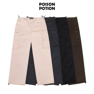 Quần kaki túi hộp ống rộng dây rút Logo thêu POISON