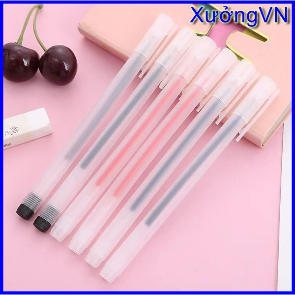 Bao giá Shopee - Bút bi mực gel văn phòng ngòi 0.5mm nét chữ đẹp viết chơn chu đều nét đủ màu xanh đen đỏ B18