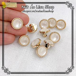 Nút trang trí dễ thương cho áo sơ mi, cúc sơ mi size 1.1cm, cúc nhựa đính hạt Lisa