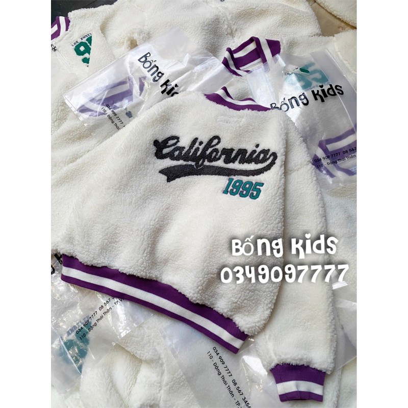 Áo Bomber Bé Gái Lông Cừu 95 Califorria PR