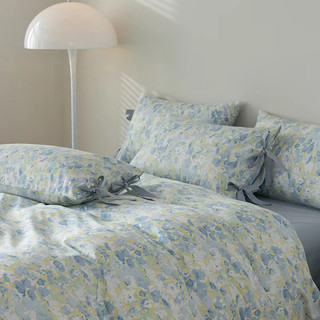 Bộ Chăn Ga Gối Cotton Living Hàng Nhập Khẩu Cao Cấp 4 Món Hoa Sơn Dầu