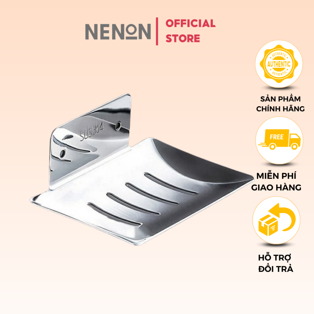 Khay đựng xà bông Inox SUS304 – Thiết kế dán tường gạch men hoặc khoan tường – KitchenDecor