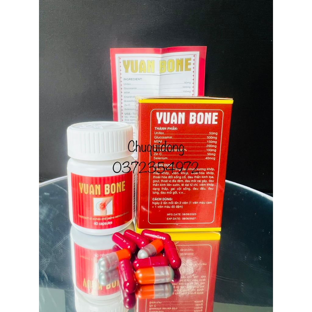 Viên Uống Xương Khớp YUAN BONE  ✅ Hỗ trợ đau nhức xương khớp cổ vai gáy thoái hóa thoát vị tê bì tay chân