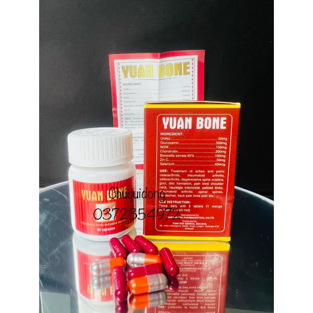 Viên Uống Xương Khớp YUAN BONE  ✅ Hỗ trợ đau nhức xương khớp cổ vai gáy thoái hóa thoát vị tê bì tay chân