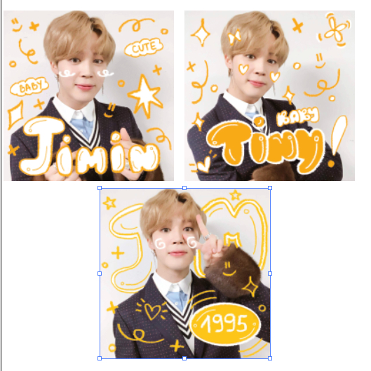 Sticker niêm phong BTS- Sticker Jimin 4x4 - Giá rẻ, có hàng sẵn