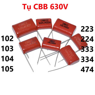 Tụ cbb 630v 102j 103j 223j 333j 104j 224j 334j 474j 105j 1uf hàng chất lượng - tụ đỏ không phân cực