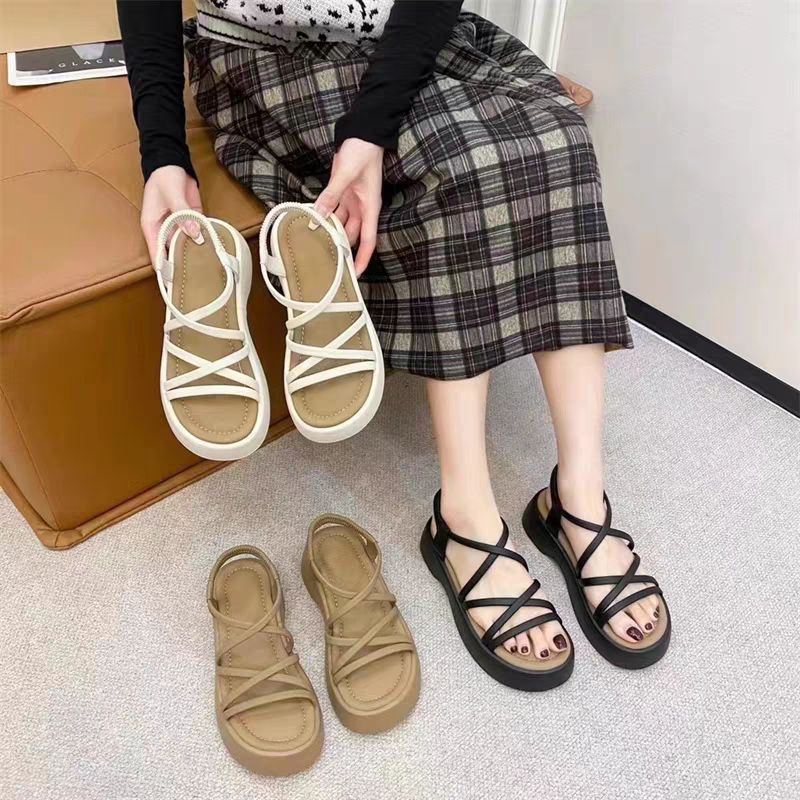 Sandal Nữ Quai Mảnh Đế Xuồng Khoét Eo Đế 5cm Mẫu Mới 2023 SD02