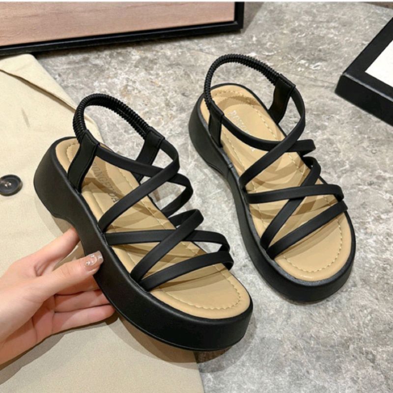 Sandal Nữ Quai Mảnh Đế Xuồng Khoét Eo Đế 5cm Mẫu Mới 2023 SD02