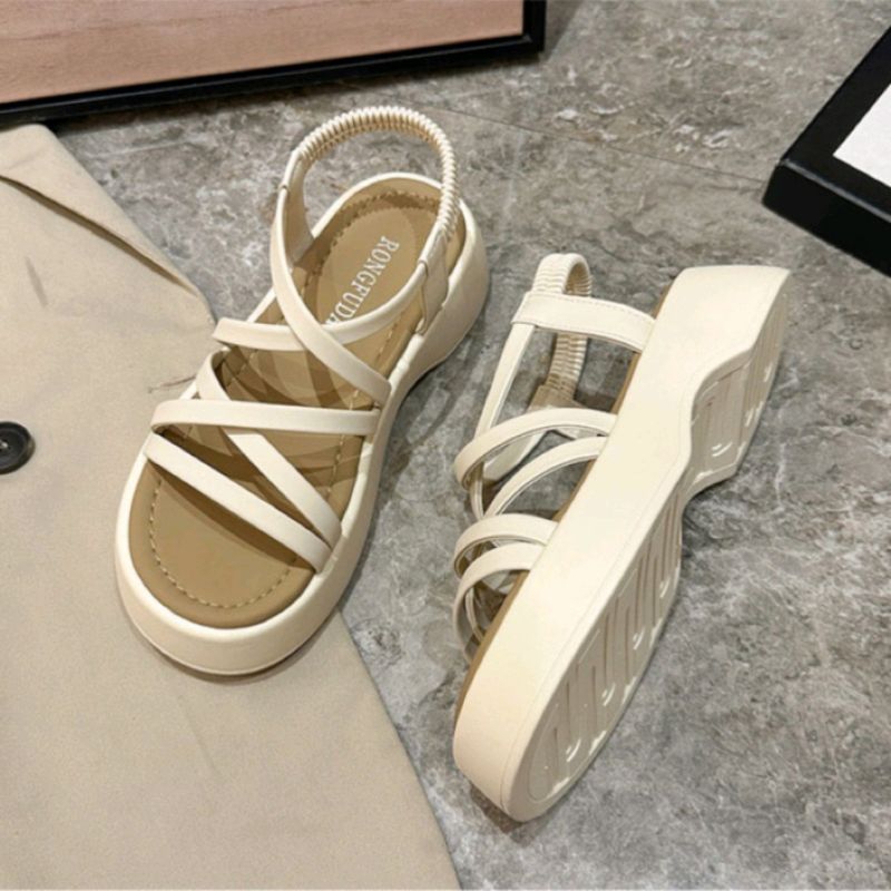 Sandal Nữ Quai Mảnh Đế Xuồng Khoét Eo Đế 5cm Mẫu Mới 2023 SD02