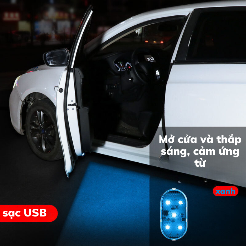 Đèn led Cảm Ứng Từ Tính Gắn Cửa Ô tô, Hộp đựng đồ, Cổng Sạc usb Màu Sắc Biến đổi thông minh tiện Dụng,thiết kế an toàn