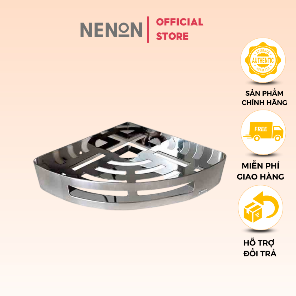 Kệ Góc INOX SUS304 Để Đồ Nhà Tắm Dán Tường Hoặc Khoan - NENON