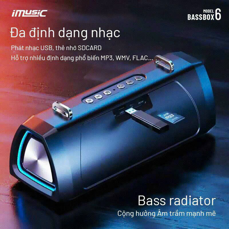 Loa Bluetooth chính hãng iMusic bassBox 6