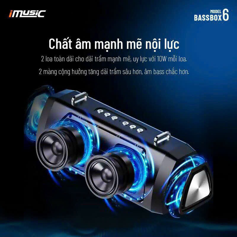 Loa Bluetooth chính hãng iMusic bassBox 6