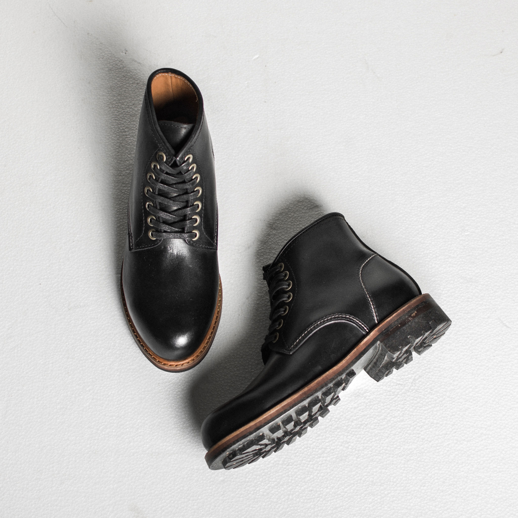 Giày Boot Nam Kiểu Dáng Phong Cách Khâu Thủ Công Chất Liệu Da Bê Nhập Khẩu Cao Cấp