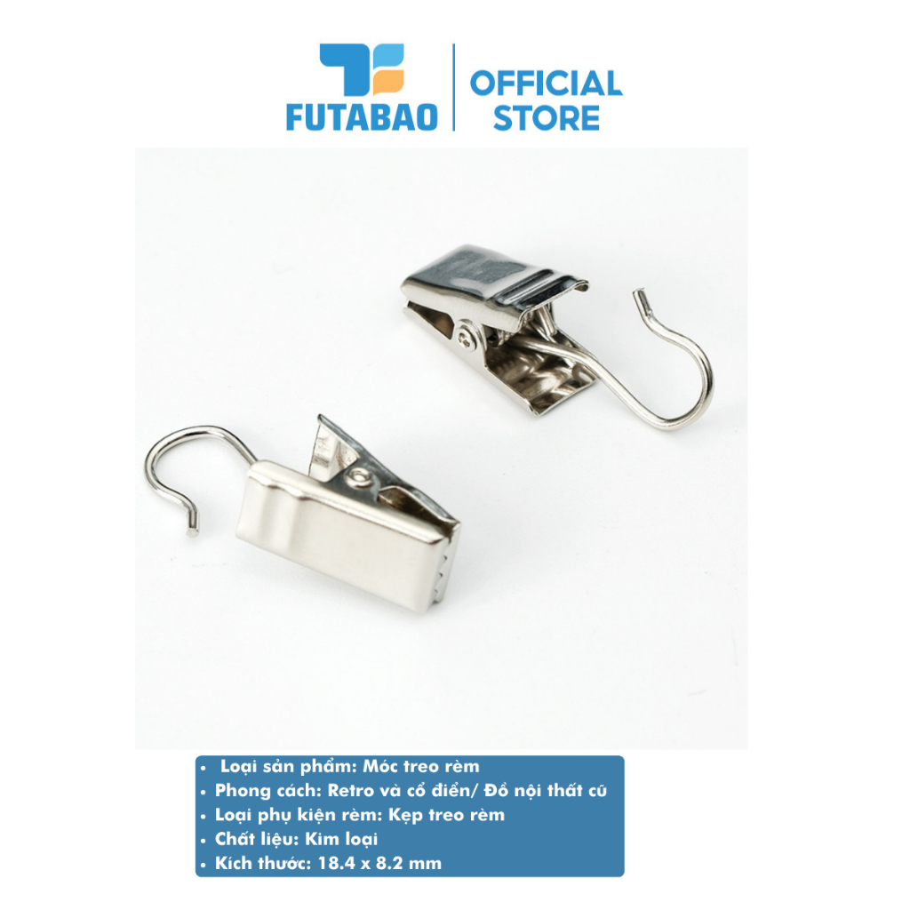 Móc Treo Rèm Dạng Kẹp, Kẹp Vải Treo Tường Đa Năng Futabao