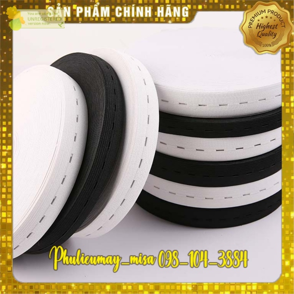 5 mét dây thun dệt kim có lỗ khuy điều chỉnh vòng eo cho quần/váy tiện dụng,phụ kiện may mặc