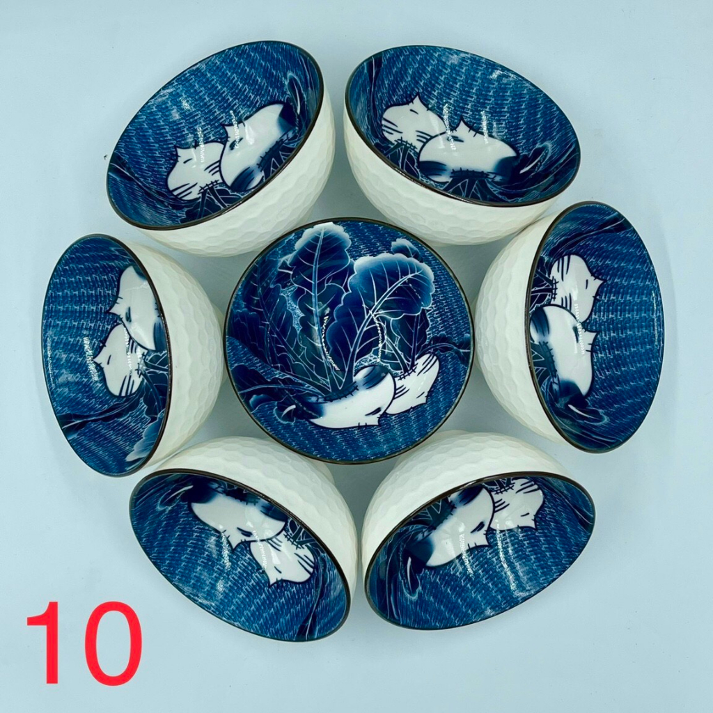 Combo 10 Chén Sứ 4.5 Hoa Văn Đường Kính 11.5cm