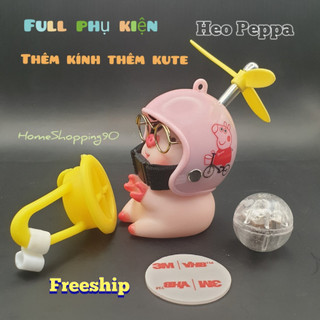 Chú heo hồng đội mũ bảo hiểm dễ thương gắn xe , trang trí xe hơi , xe máy , xe đạp