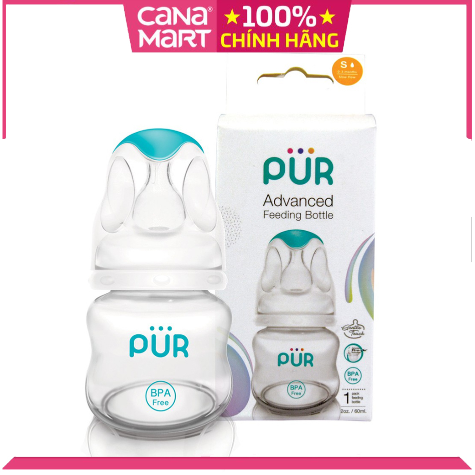 Bình sữa cổ thường Pur Advanced 60ml không chứa BPA