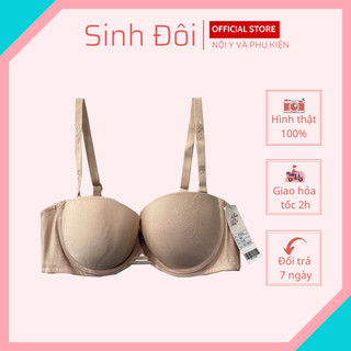 Áo ngực nữ nâng ngực tạo khe Bonbon 2533 có gọng cúp ngang mút dày mềm mịn mặc áo dài size 36
