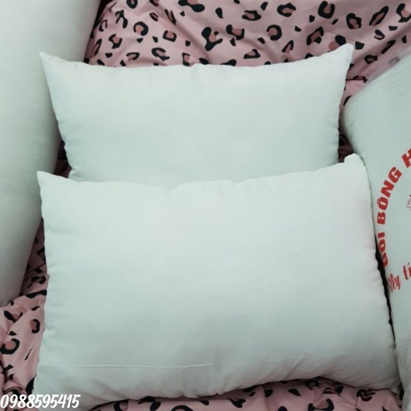 Gối đầu trắng 1000g bông Gòn gối hơi cao cấp như khách sạn...