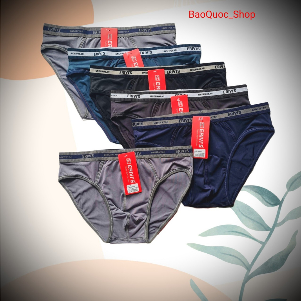 Quần sịp nam ERIVIS thun lạnh cao cấp, co giãn 4 chiều, size M, L, XL, XXL, 3XL, 4XL, 5XL dành cho người mập