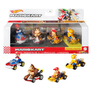 Quà tặng cho bé Xe mô hình Hot Wheels tỉ lệ 1:64 Mario Kart Vehicle 4-Pack
