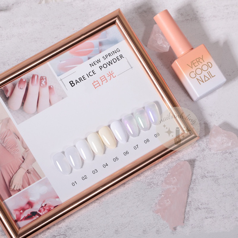 Sơn Gel Very Good Nail Bảng Màu Trắng , Trắng Sữa , Trắng Kem, Màu Thạch Nước Gạo Lẻ 1 Chai Hồng Cam Bảng 9 Màu 15ml