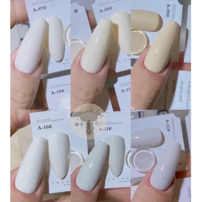 Sơn Gel Very Good Nail Bảng Màu Trắng , Trắng Sữa , Trắng Kem, Màu Thạch Nước Gạo Lẻ 1 Chai Hồng Cam Bảng 9 Màu 15ml