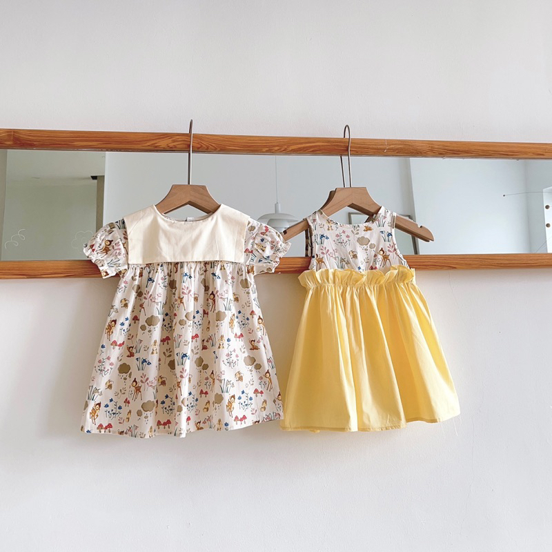 Váy thiết kế tay bồng 2 tầng O.P Kids