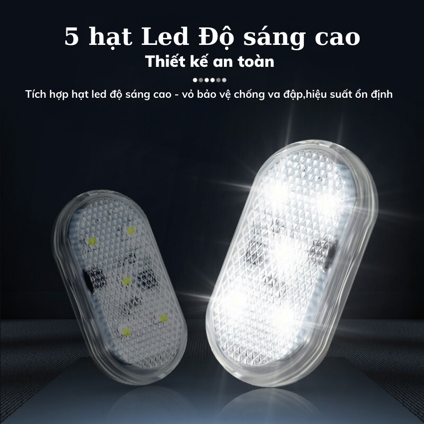 Đèn led Cảm Ứng Từ Tính Gắn Cửa Ô tô, Hộp đựng đồ, Cổng Sạc usb Màu Sắc Biến đổi thông minh tiện Dụng,thiết kế an toàn