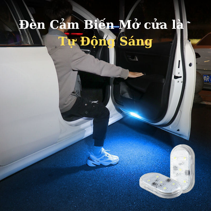 Đèn led Cảm Ứng Từ Tính Gắn Cửa Ô tô, Hộp đựng đồ, Cổng Sạc usb Màu Sắc Biến đổi thông minh tiện Dụng,thiết kế an toàn