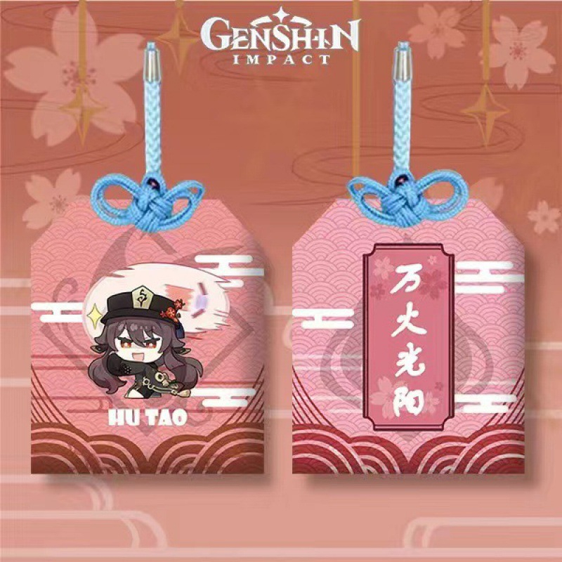 Túi may mắn Omamori Game Genshin Impact in hình nhân vật Raiden Shogun, Yae Miko, Ayaka, Ganyu, Keqing, Zhongli